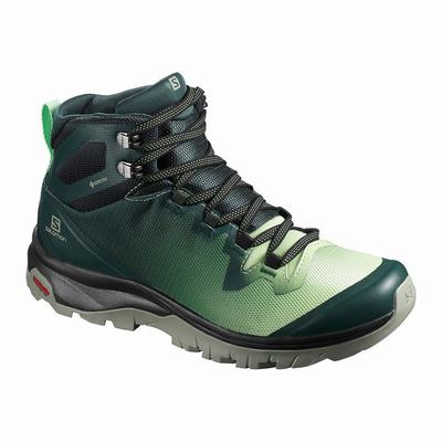 Dámské Turistické Boty Salomon VAYA MID GORE-TEX Zelene/Šedé SA92657-142
